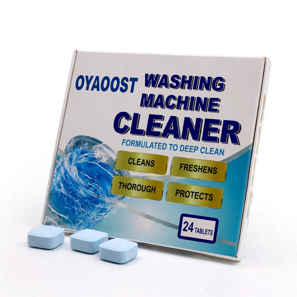 CleanTab Washing Machine Cleaner Tablets box with individually wrapped tablets
