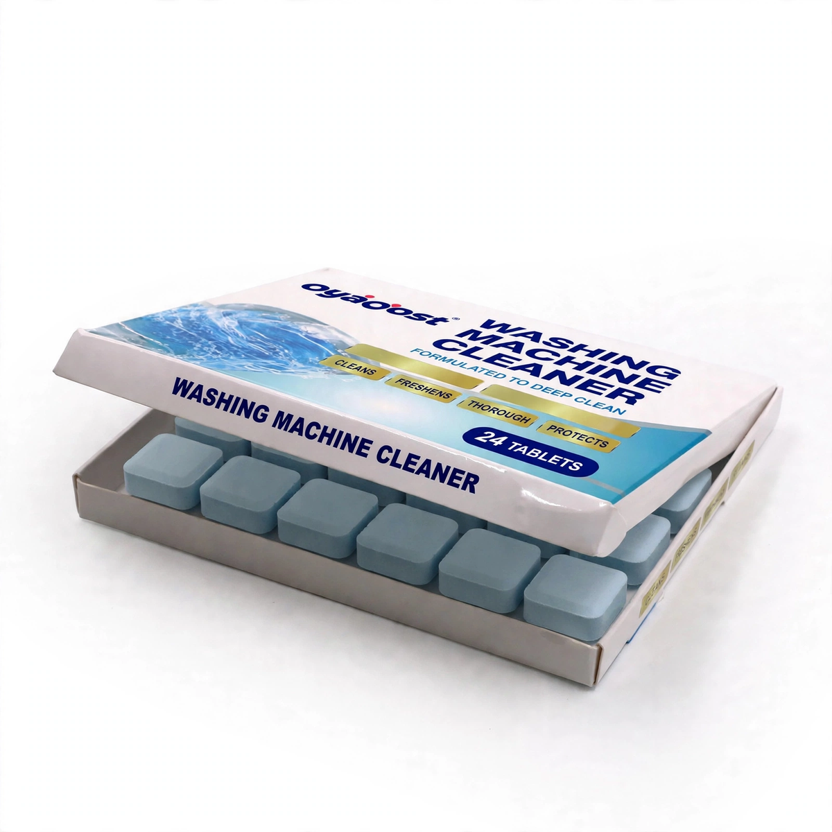 Open box of CleanTab Washing Machine Cleaner Tablets