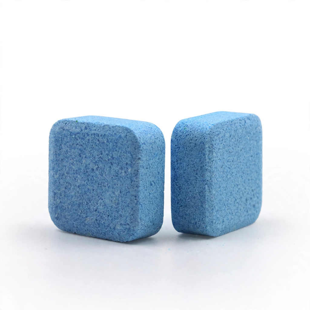 Two CleanTab washing machine cleaner tablets